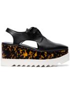 Stella Mccartney Black Elyse 75 Cutout Flatform Shoes