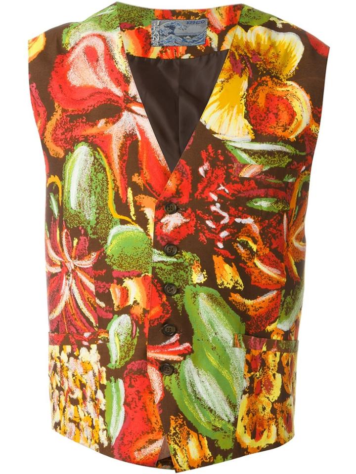 Kenzo Vintage Printed Waistcoat - Green