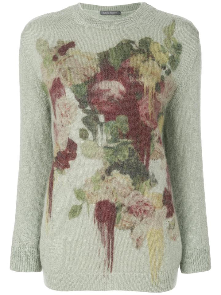 Alberta Ferretti Floral Patterned Sweater - Green