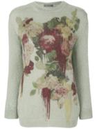 Alberta Ferretti Floral Patterned Sweater - Green