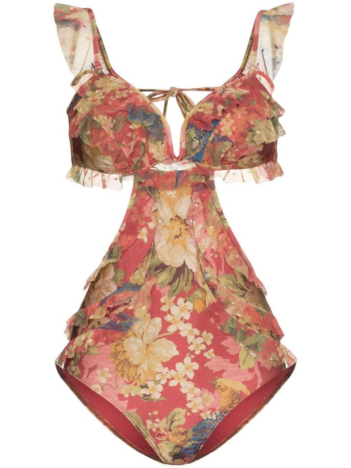 Zimmermann Floral Print One-piece - Pink & Purple