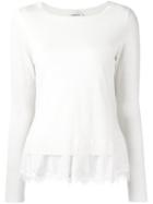 P.a.r.o.s.h. Lace Inset Cardigan, Women's, Size: Small, White, Silk/polyamide/spandex/elastane/wool