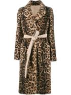 Yves Salomon Leopard Print Coat, Size: 42, Nude/neutrals, Lamb Nubuck Leather/goat Skin