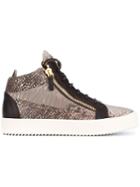 Giuseppe Zanotti Design Snake Effect Leather Mid Tops