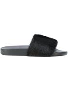 Dolce & Gabbana Fur Sliders - Black