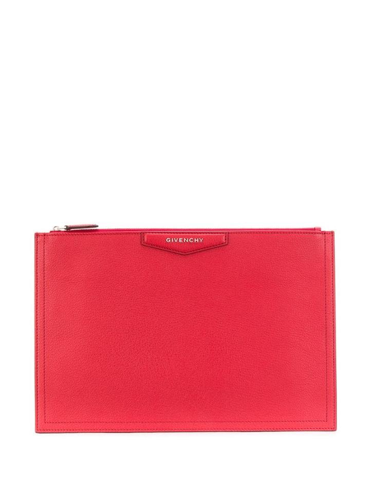 Givenchy Antigona Leather Clutch Bag - Red