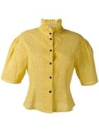 Sonia By Sonia Rykiel - Short Sleeve Poplin Blouse - Women - Cotton - 40, Women's, Yellow/orange, Cotton