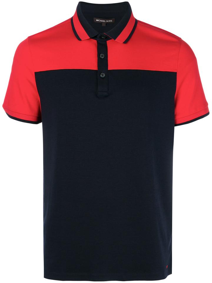 Michael Kors Collection Colour Block Polo Shirt - Blue
