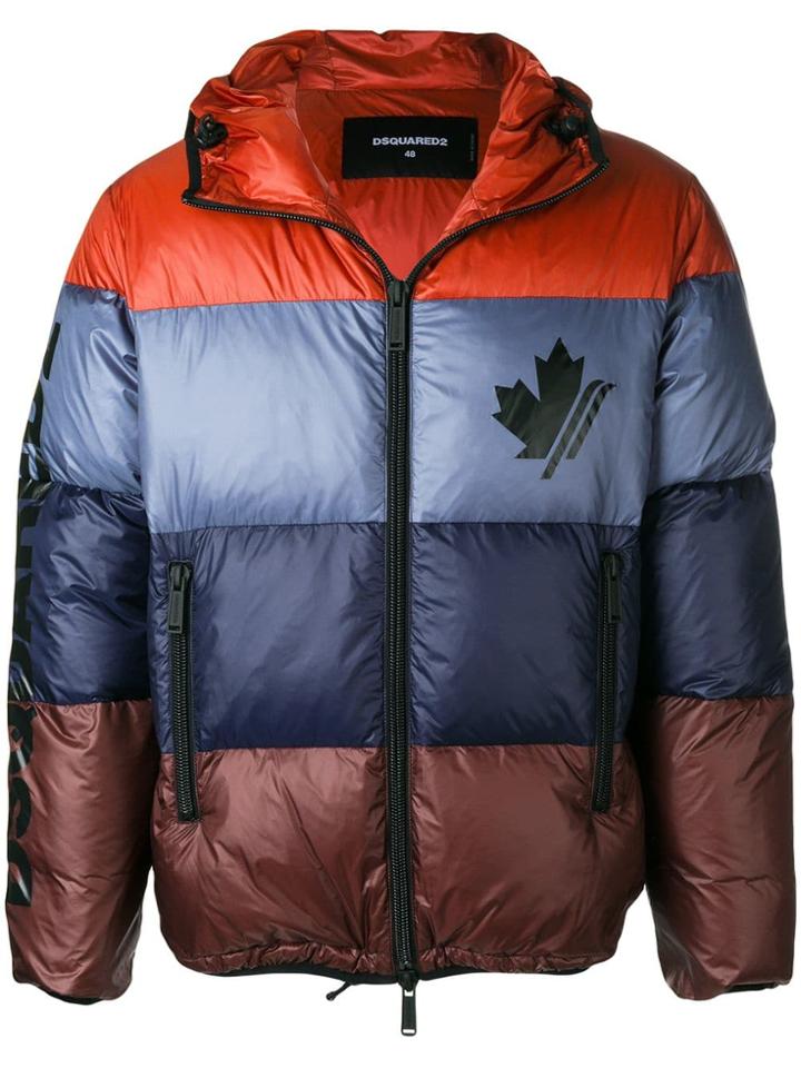 Dsquared2 Colour Blocked Padded Jacket - Blue
