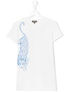 Roberto Cavalli Kids - Cheetah Print T-shirt - Kids - Cotton/spandex/elastane - 14 Yrs, White