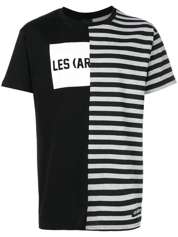 Les (art)ists Contrast Stripe Logo T-shirt - Black