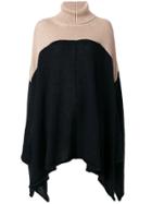 Lost & Found Rooms Contrast Knit Draped Sweater - Black