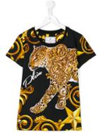 Philipp Plein Kids Leopard Print T-shirt, Boy's, Size: 14 Yrs, Black