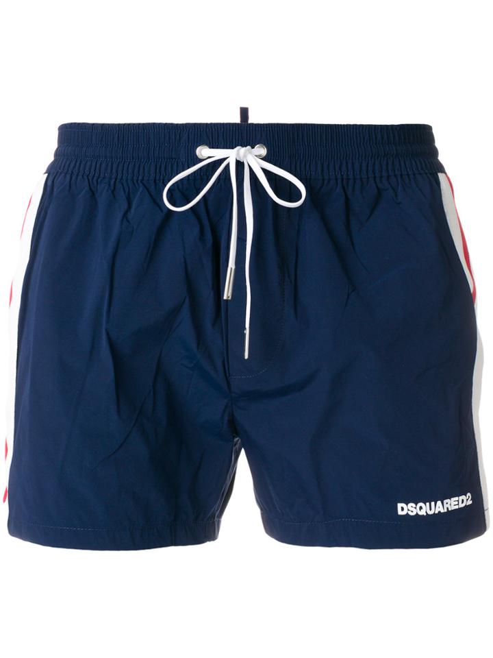 Dsquared2 Contrast Stripe Swim Shorts - Blue