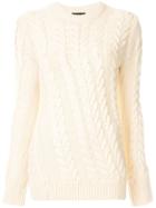 Theory Twist Cable Knit Jumper - White
