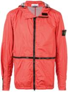 Stone Island Contrast-trim Zipped Jacket - Red