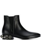 Dolce & Gabbana Embellished Heel Chelsea Boots - Black