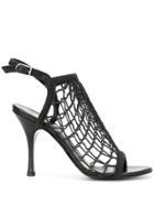Sonia Rykiel Fishnet Heeled Sandals - Black