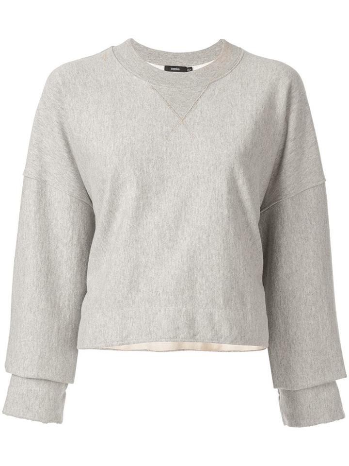 Bassike Raw Cut Off Sweatshirt - Grey