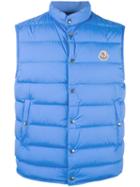 Moncler Febe Padded Gilet, Size: 2, Blue, Polyimide/polyamide/feather Down