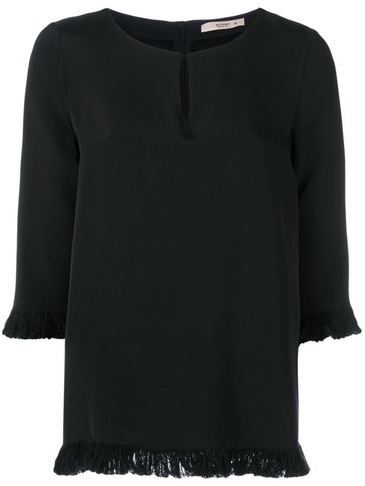 Etro Frayed Blouse - Black