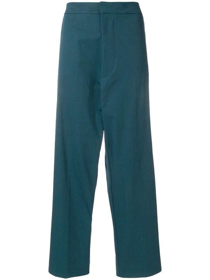 Erika Cavallini High Waisted Straight Leg Trousers - Green