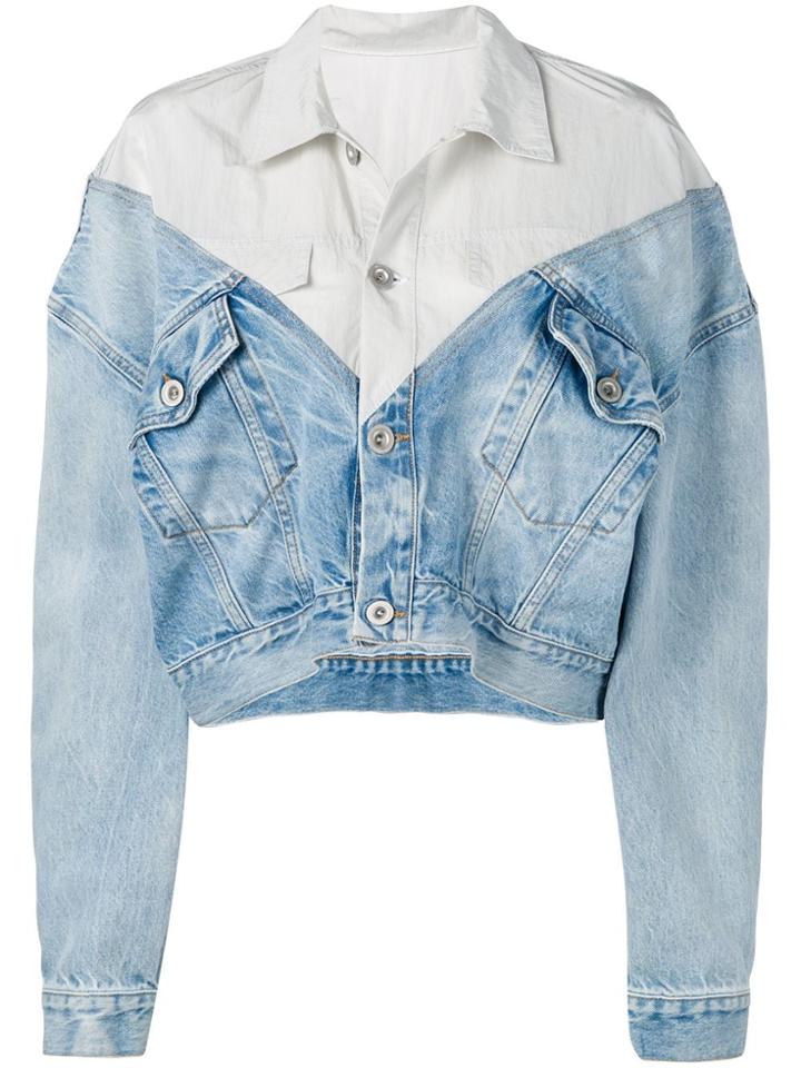 Unravel Project Layered Denim Jacket - Blue