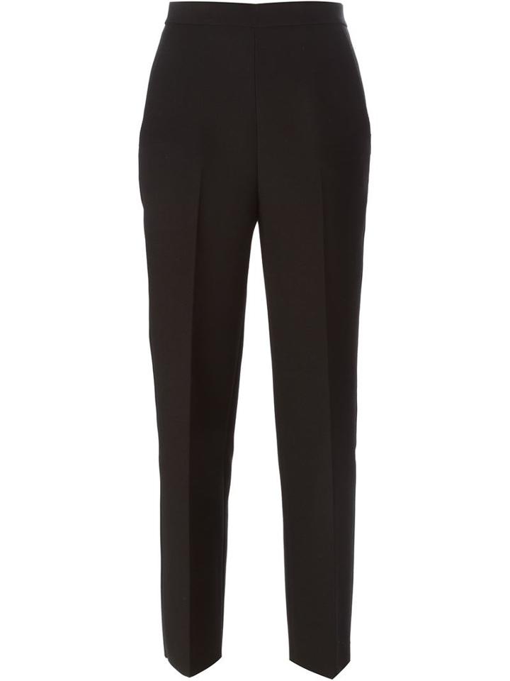 Msgm Cropped Tailored Trousers, Women's, Size: 46, Black, Polyester/viscose/spandex/elastane/cotton