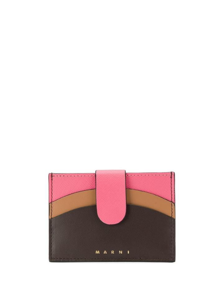 Marni Colour-blocked Wallet - Brown