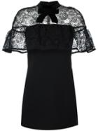 Self-portrait Lace Panel Dress, Women's, Size: 10, Black, Polyester/polyamide/cotton