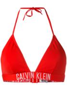Calvin Klein Jeans Triangle Bikini Top, Women's, Size: Medium, Red, Polyester/spandex/elastane/polyamide