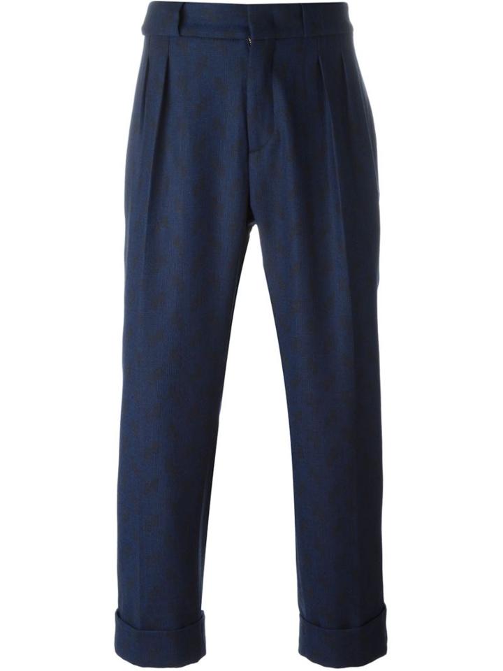 Pence Loose Fit Tailored Trousers, Men's, Size: 50, Blue, Virgin Wool