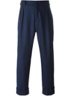 Pence Loose Fit Tailored Trousers, Men's, Size: 50, Blue, Virgin Wool