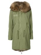 Mr & Mrs Italy - Hooded Parka - Women - Cotton/lamb Skin/rabbit Fur/racoon Fur - Xxs, Green, Cotton/lamb Skin/rabbit Fur/racoon Fur