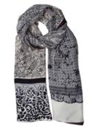 Pierre-louis Mascia Mixed Print Scarf, Adult Unisex, Blue, Silk/cotton