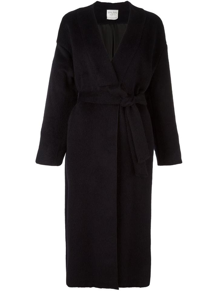 Forte Forte Single Breasted Coat, Women's, Size: 2, Blue, Virgin Wool/alpaca/polyamide/viscose