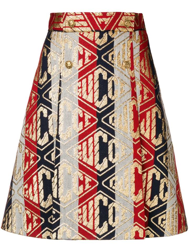Gucci Game Print Skirt - Metallic