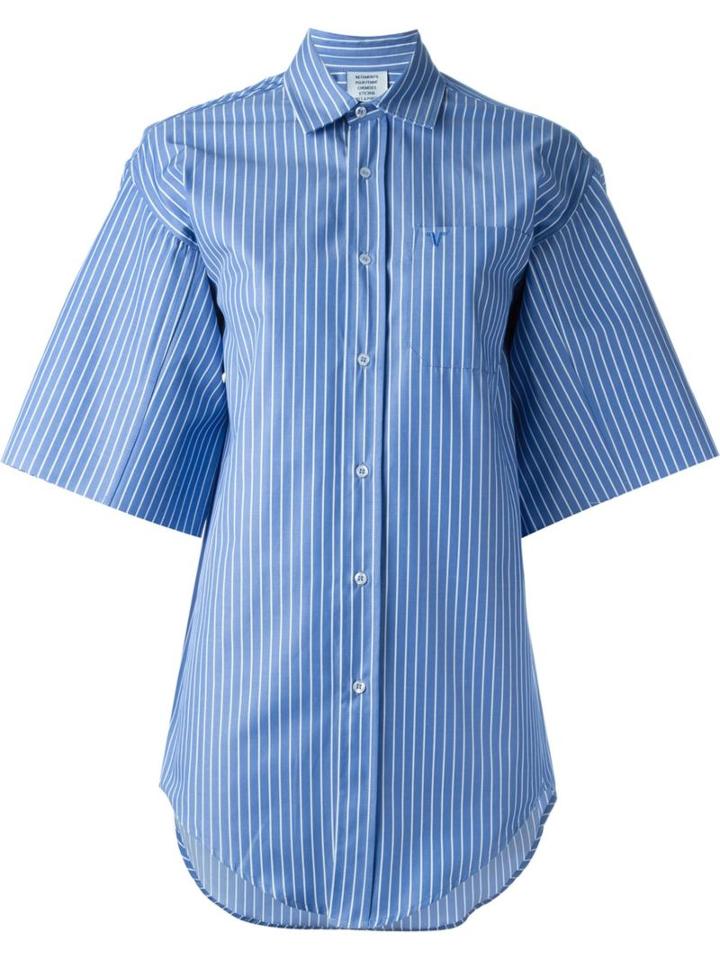 Vetements Oversized Sleeve Striped Shirt