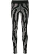 Philipp Plein Rhinestone Zebra Stripe Leggings - Black