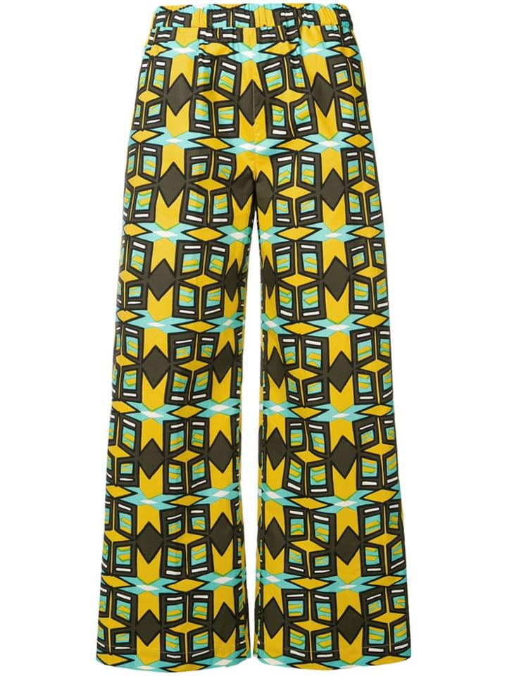 Aspesi Wide Leg Cropped Trousers - Green