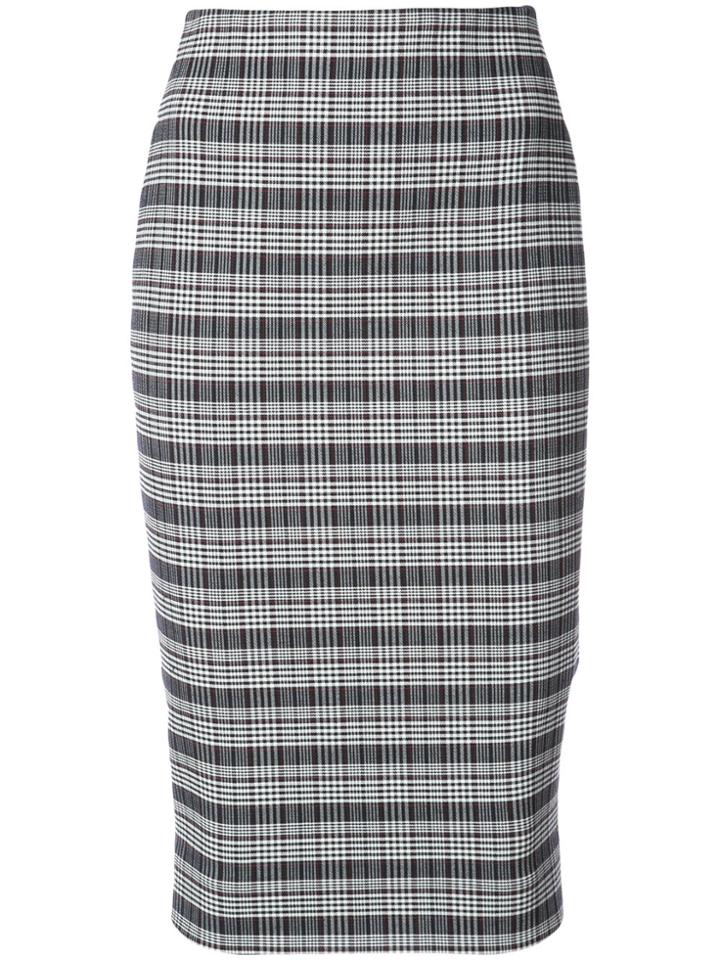 Victoria Beckham Checked Pencil Skirt - Black