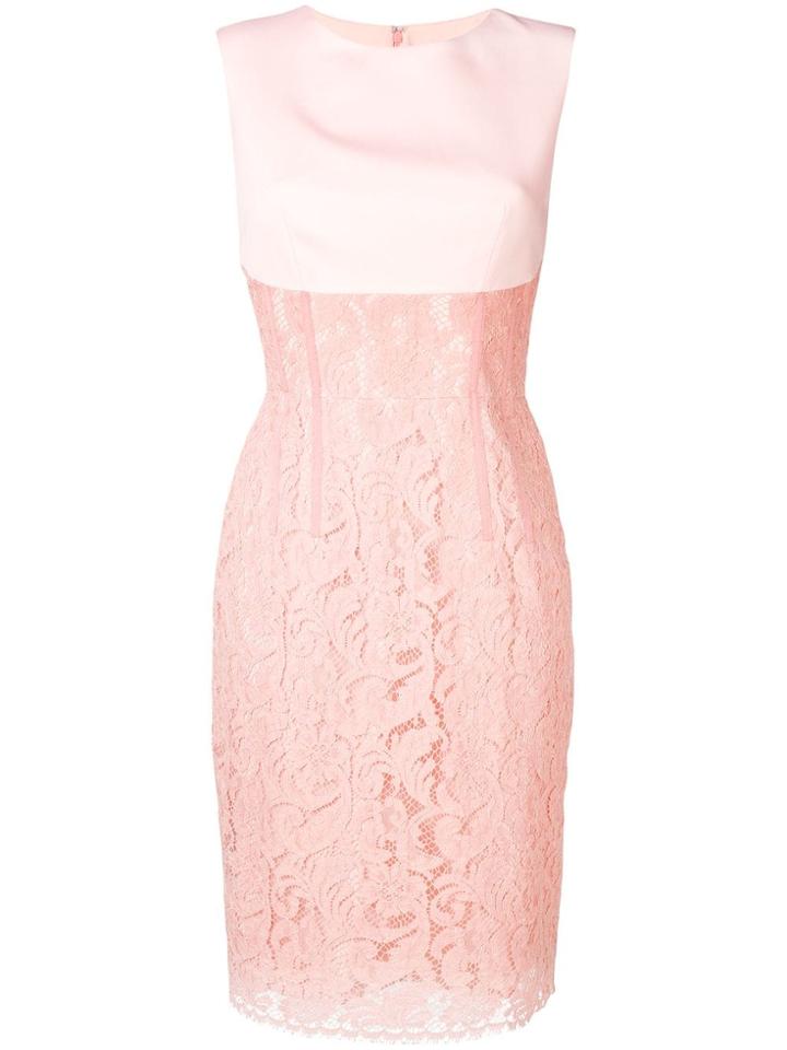 Sophia Kah Panelled Lace Dress - Pink