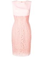 Sophia Kah Panelled Lace Dress - Pink