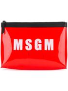 Msgm Transparent Logo Pouch - Red