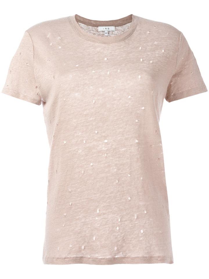 Iro Perforated Trim Top - Pink & Purple