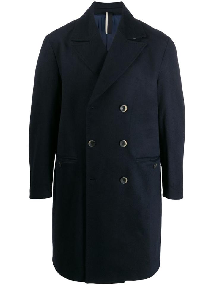 Low Brand Double Breasted Coat - Blue