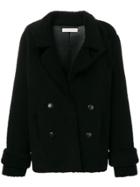 Inès & Maréchal Double-breasted Shearling Coat - Black