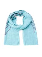Serpui Printed Scarf, Women's, Blue, Cotton