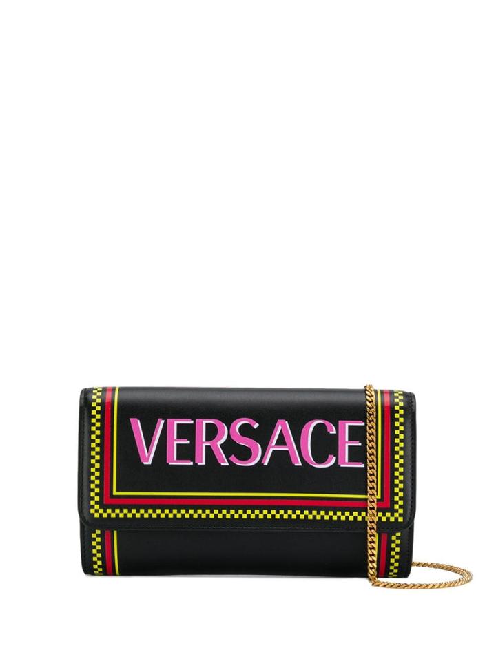 Versace Vintage Logo Chain Bag - Black