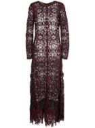 Oscar De La Renta Embroidered Long Dress - Blue